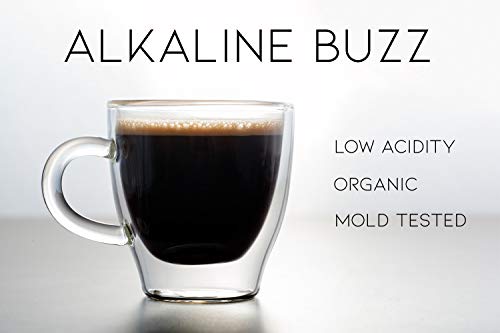 Alkaline Buzz - Brain Enhancing Ground Espresso Roast - 100% Organic Low Acid Coffee - Heightens Mental Acuity, Improves Memory & Focus - Impossibly Delicious! (16 Oz) #TOP1