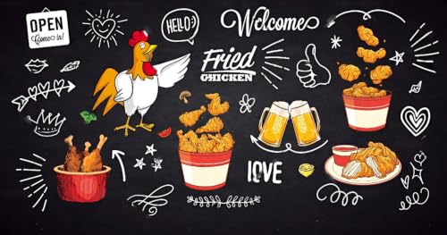 Papier peint gourmet poulet frit décor mural restaurant 3D
