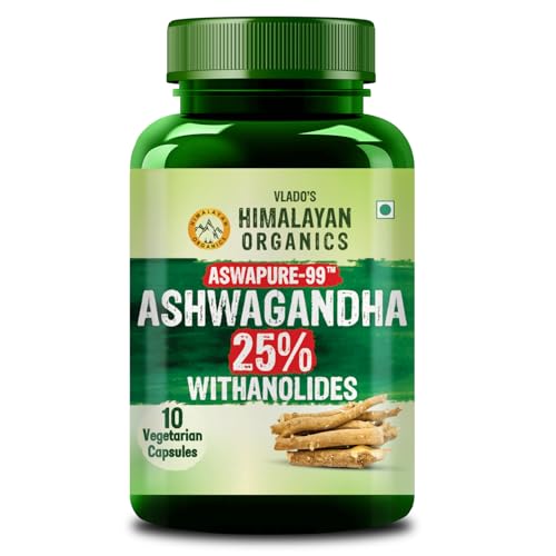 Image of Vlado's Himalayan Organics Ashwagandha -25% Withanolides with Maximum High Potency - 10 Capsules