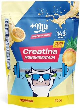 Creatina, Mais Mu, Sabor Tropical, 100% Pura, Mais Força e Desemp...