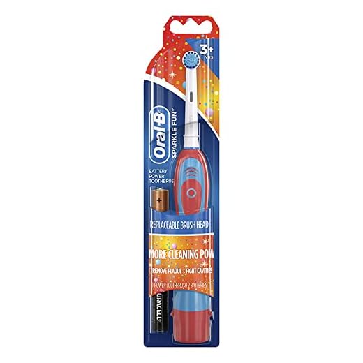 Oral-B Pro-Health Sparkle Fun Battery Power Kids Electric Toothbrush with Replaceable Sensitive Brush Head, for Kids 3+