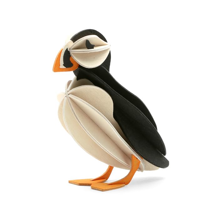 Lovi Puffin in legno modello 3D 10 cm Sealife dipinto a mano kit fai da