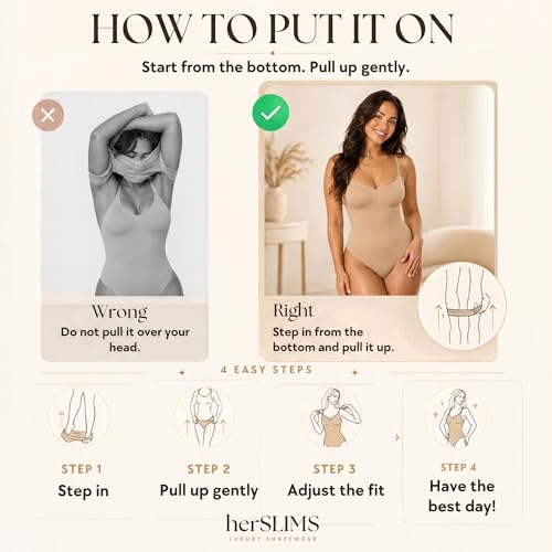 Image of Tummy Control Shapewear Bodysuit for Women, Seamless Body Shaper Thong, Brief or Mid-Thigh Faja, Sculpting Slimming Bodysuits