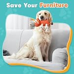 TOOPTATE Squeaky Dog Toys - Dog Toys to Keep Them Busy Plush Dog Toys for Large, Medium, Small Dogs - Orange