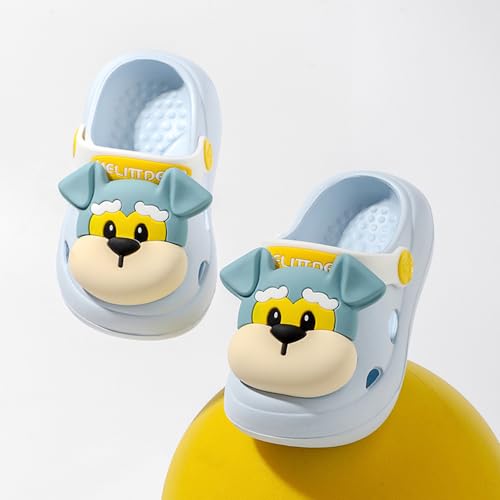 NW Kids Cute Clogs Garden Shoes Toddler Boys Girls Non-Slip Soft EVA Slides Slippers Indoor Outdoor Waterproof Children Water Shower Beach Pool Sandals, Blue Dog by N\W - Used condition - Image 2