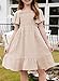 blibean Tween Girls Summer Dress Teen Girl Chiffon Flower Boho Dresses Big Kids Flutter Short Sleeve Homecoming Clothes Wedding Swiss Dots Easter Vestidos Niñas Size 8-9 Years Old Beige