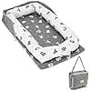 Huggynest Baby Lounger, Baby Nest for Newborns, Portable Breathable Infant Lounger for 0-12 Months Adjustable Cozy Comfort - Letter Grey