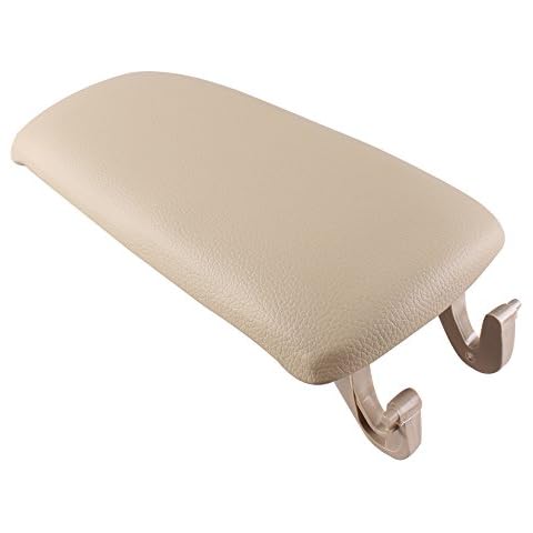 Car Leather Armrest Center Console Lid Cover Compatible with Audi A4 S4 A6 2000-2006 Beige Cover