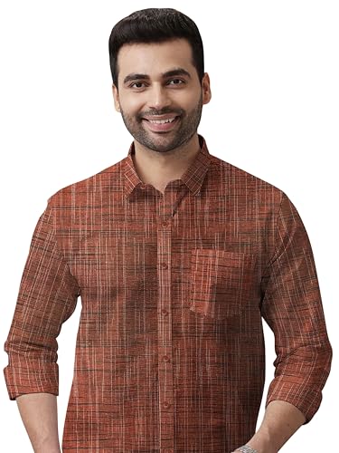 Image of Men's Pure Khaadi Cotton Regular Fit Full Sleeves Striped Casual Shirt | Handloom Shirt for Office & Casual Wear