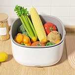 Starnearby Nettoyeur à Ultrasons pour Fruits et Légumes avec Poignée, Machine à Laver les Fruits et Légumes, Purificateur d'aliments Panier de Purification, Machine de Nettoyage de Fruits et Légumes