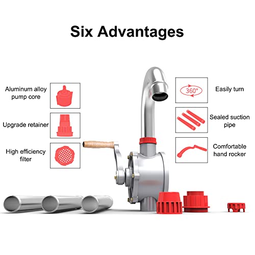 Lycaresun 15 To 55 Gallon Drum Pump, Aluminum Barrel Pump Hand Liquid Transfer, Hand Siphon Barrel Pump, Hand Drum Pump For Gasoline Oil Fuel Diesel, Kerosene, Hydraulic Fluid #TOP3