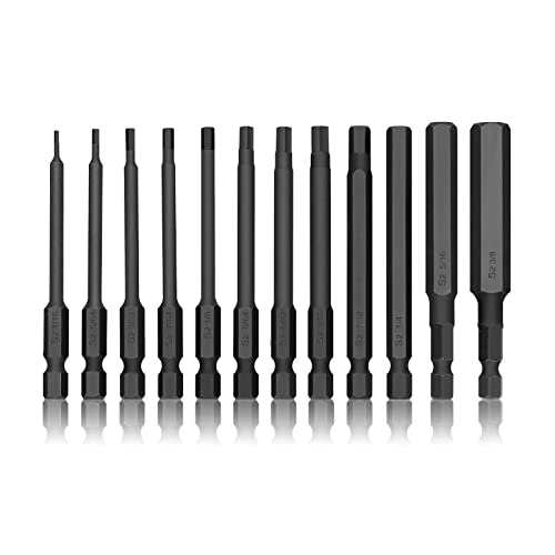 InPower Allen Wrench Drill Bit Set, 12-Piece SAE Sizes Screwdriver Bit Set, 3