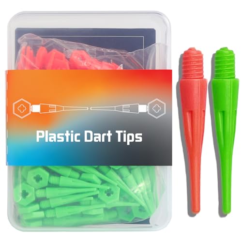 vonezone 2BA Soft Headed Dart, Set of 100 Pieces, Made of Material with high Durability, Comes with Installation Tools (Orange-Green)