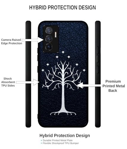 Image of Magic Tree Pattern Design Premium 2D Printed Metal Back Case Cover for Vivo V23E 5G / Y75 4G