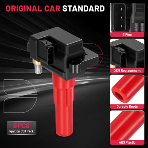 Image of BDFHYK Ignition Coil Packs Compatible with Subaru 2010-2019 Legacy, 2010-2019 Outback, 2010-2014 Tribeca 3.6L H6,Coil for GN10666 COP584 1788537 C864 Set of 6