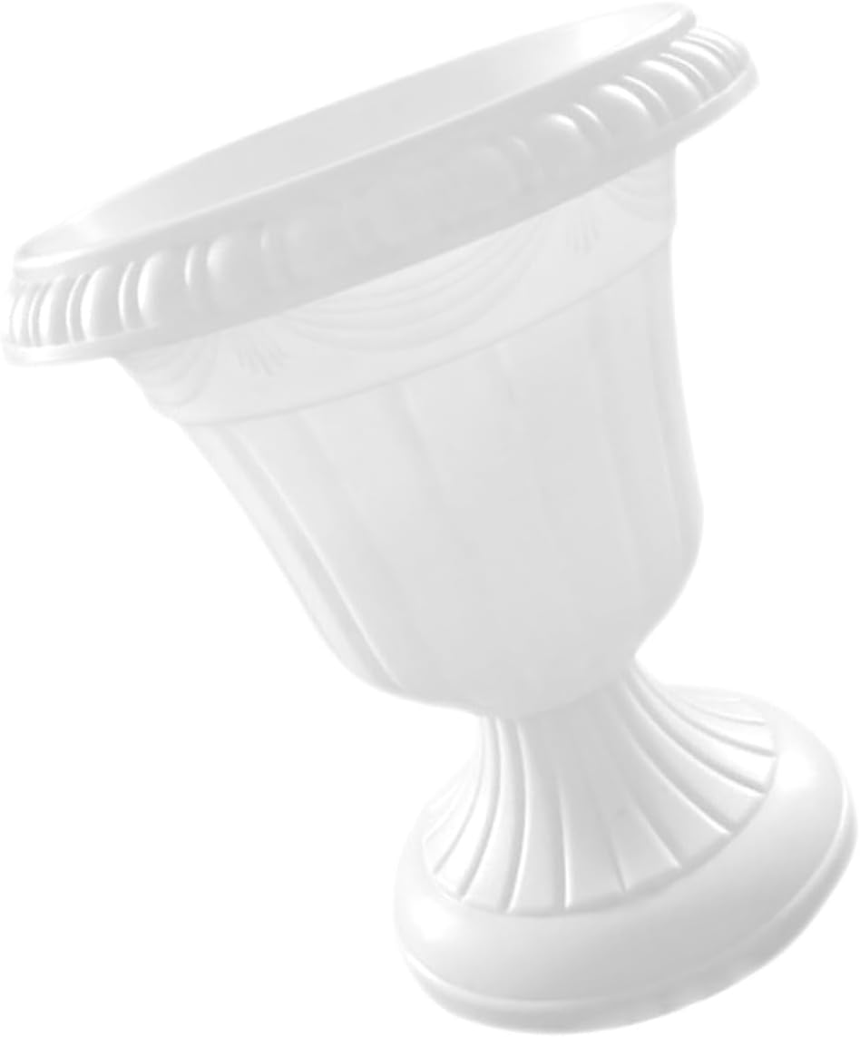 Angoily 1 Set Roman Column Flower Pot Small Large Pot Wedding Decor Flower Urn Planter Flowerpot Decorative Planter Urn Home Decor Simple s White Plastic