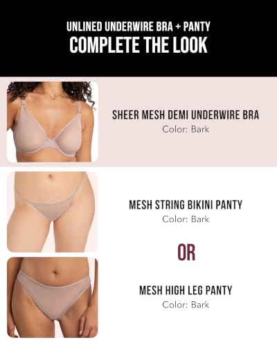Image of Smart & Sexy Women's Sheer Mesh Demi Underwire Bra - See Through Bras