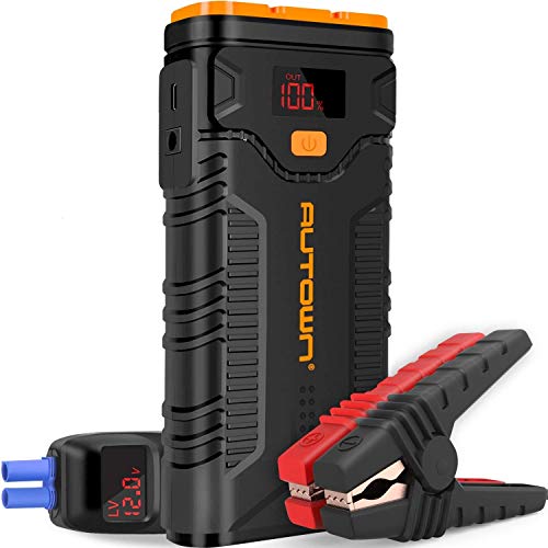 Jump Starter, AU Town 2000A Peak 20800mAh Car Jump Starter (Up to 8.0L Gas/6.5L Diesel Engines) with Quick Charge 3.0, QDSP 12V Auto Battery Booster Portable Power Pack with Built-in LED Light