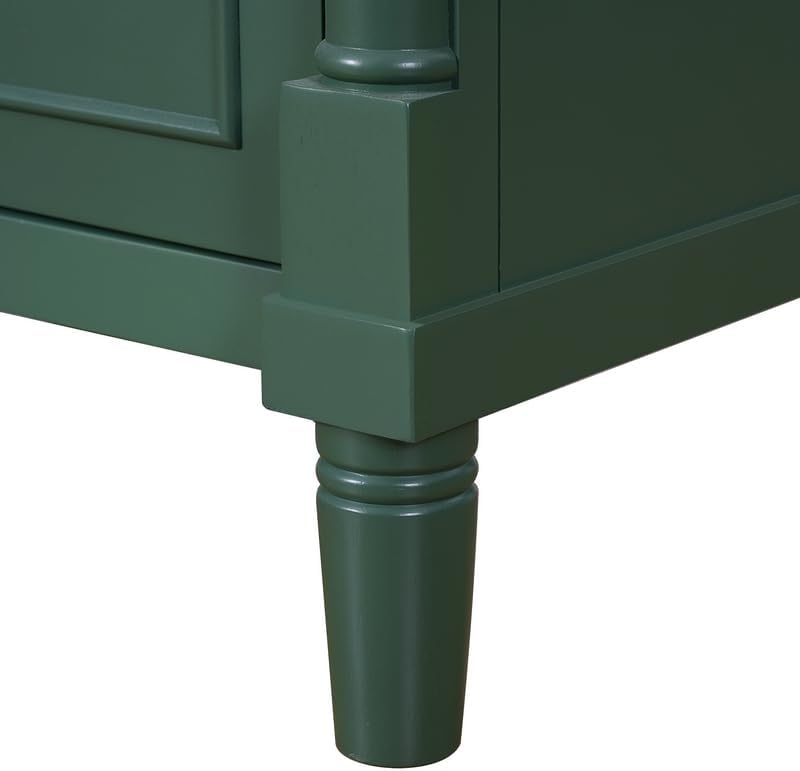 Polibi 24" Modern Bathroom Vanity with Half-Moon Basin, Space Saving Design for Small Bathroom, Adjustable Shelf Storage, for 4-Inch Widespread Faucet, Green
