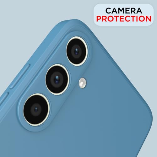 Image of Outlouders Back Cover for Samsung Galaxy A34 5G | Camera Protection | Durable Soft Matte Silicone Bumper Case (Aqua Blue)