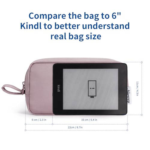 Image of Narwey Cute Makeup Bag Small Toiletry Bag Travel Cosmetic Bag Organizer Make Up Bags with Organized Pockets for Women (Dusty Rose, Large)