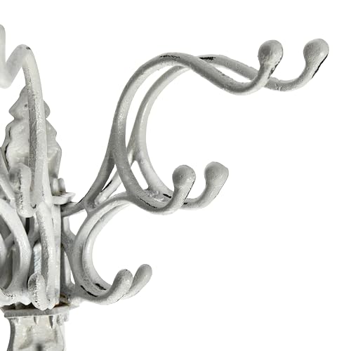 Creative Co-Op Antique Decorative Cast Iron Multi Hook Wall Hanger with 15 Hooks, Distressed White by Creative Co-Op - Image 7