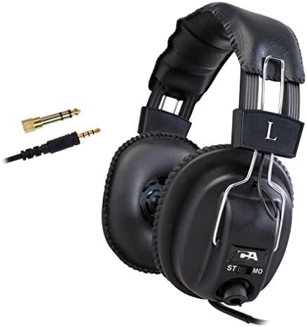 Cyber Acoustics Switchable Stereo/Mono Headphones - 80 Pack - for Classroom, Office, or Home - Includes 6.3mm Adapter (ACM-500-80)