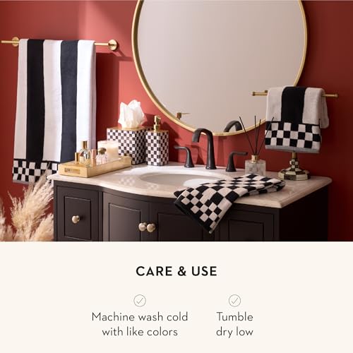 Image of MACKENZIE-CHILDS Cotton Hand Towel, Black-and-White Black Check