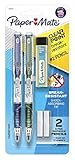 Paper Mate Clearpoint Break-Resistant Mechanical Pencils, HB #2 Lead (0.7mm), 2 Pencils (Dark Blue and Dark Green), 1 Lead Refill Set, 2 Erasers