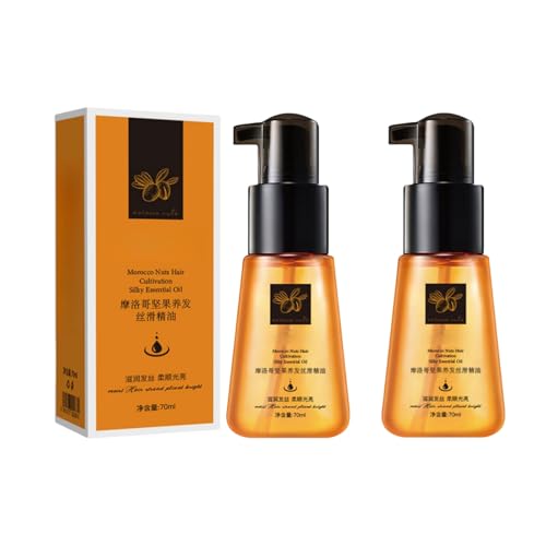 Moroccan Hair Oil, Moroccan Nut Hair Care Essential Oil, Anti-frizz Hair Serum, Nourishes And Moisturises Dry Hair, Repairing, And Smoothing Hair, Suitable For All Hair Types (2PC)