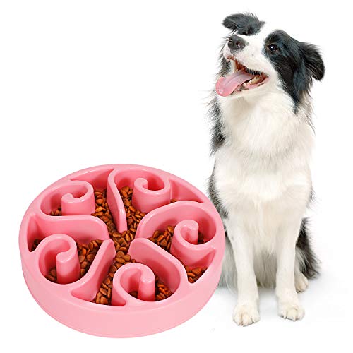 Slow Feeder Dog Bowl Non Slip Non Toxic Healthy Feeder No Chocking Dog Food Water Bowl For Medium Small Pet #TOP19