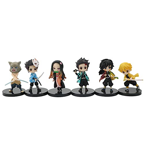 Mc Ttl 6 Pcs Demon Slayer Cake Topper, Pvc Demon Slayer Toys Mini Figures Toy, Dessert Table Decorations For Home Office Collectible Decoration Ornaments Kids Gift. #TOP1