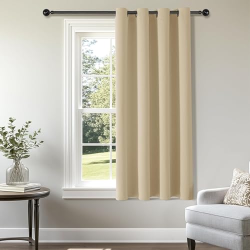 ChrisDowa Blackout Curtains Door Curtain for Doorway 36" Short Closet Drape