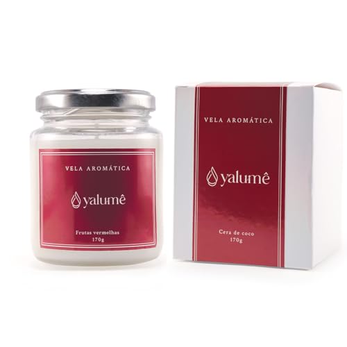 Vela Aromática Frutas Vermelhas 25 Horas (90g) - Yalumê - Vela perfumada100% Vegetal com cera de coc