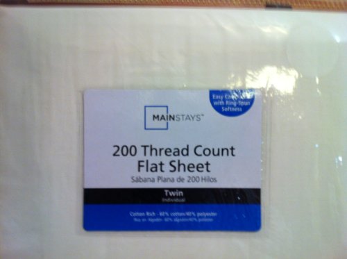 Mainstay 200 Thread Count Flat Sheet