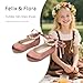 Felix & Flora Girls Toddler Little Ballet Brown Shoes Size 9 - Flower Girls Mary Jane Flats Dress Shoes Party Wedding