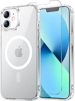 Temdan for iPhone 13/12 MINI Case with Screen Protector Clear