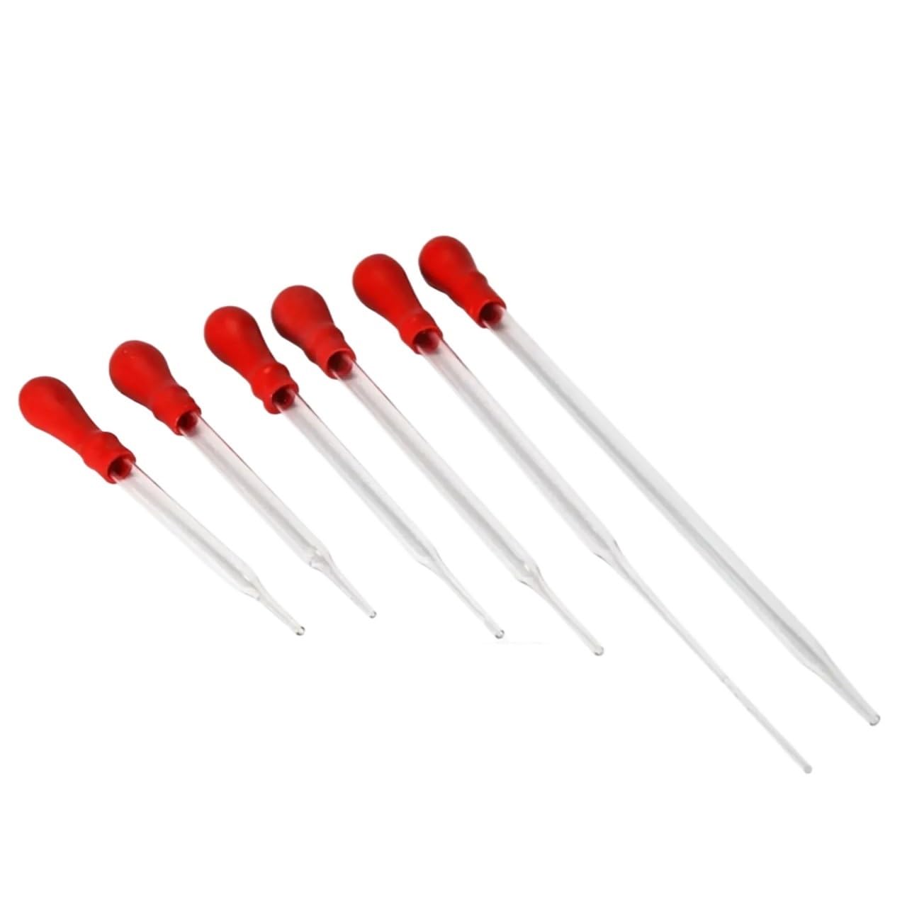Gotero de vidrio, paquete de 5 pipetas de transferencia de vidrio con tapa de goma de 9-20 cm for manipulación de líquidos en laboratorio(15cm)