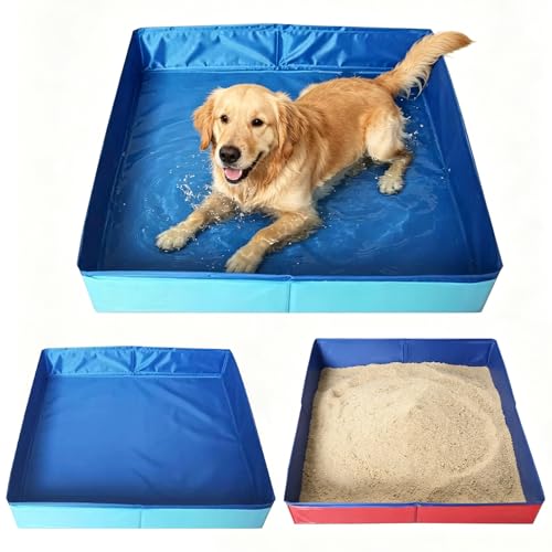 2 Stück Hundepool Faltbar, Faltbarer Haustierpool Schwimmbecken für Haustiere Klappbar Schwimmbecken für Kleine Quadratisch Hundepool Kleine Hunde,50x50x10 cm