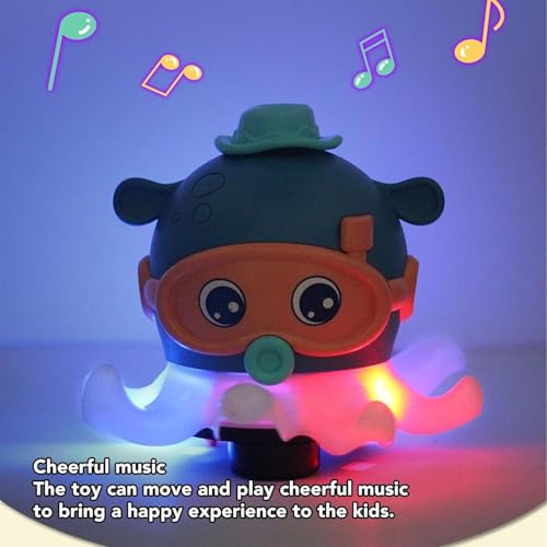 Image of ToyBharat Baby Musical Octopus Ball Blowing Toy for Kids | Interactive Dancing Octopus with Music and LED Light-Up Mechanism | Mecanum Wheels Toy | Tummy Time Toy for Babies, Kids, and Toddlers