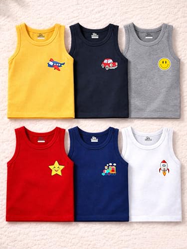 Image of Kidbee Boys & Girls Cotton Baniyan /Vest /Sando (Pack of 6)