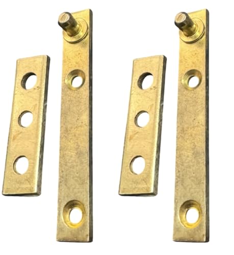 Coppia Cardini Di Blocco C/Piastra In Ottone Per Finestre E Porte A Due Ante | Accessorio Per Serramenti Interni | Disponibile In 6 Cm E 8 Cm (6cm | CAR02)