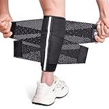 Sylong® Torn Calf Muscle Compression Sleeve Wrap Brace for Calf Swollen, Edema, Soreness, Strain, Cramps, Varicose veins, with 4 sets of Elastic straps - L