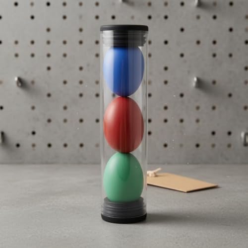 YIJU Children Percussion Egg Bead Rattle Clear Body with Ebony Ends for Early Music Learning Group Activities Music Practice 19cmx4.5cm — view 2