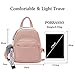 PORRASSO Fashion Mini Backpack Ladies Daypack Small Rucksack with Pompom Women PU Leather Backpack Purse for Travel Dating Shopping Pink