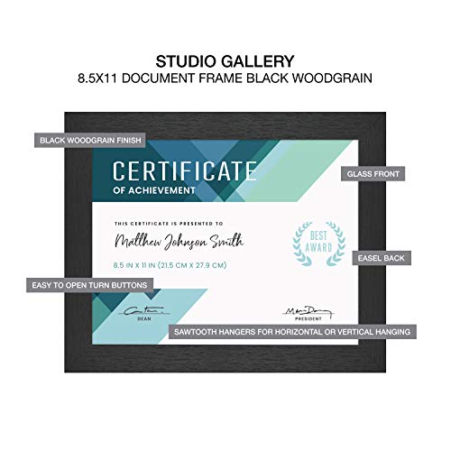 Mcs Studio Gallery Frame, Black Woodgrain, 8.5 X 11 In, Single #TOP4