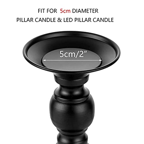 Nuptio 2 Pcs Candle Holders For Pillar Candles, Black Candle Holder For 50Mm Candles Christmas Halloween Mantlepiece Decorations, Ideal For Weddings Special Events Party Living Room #TOP5