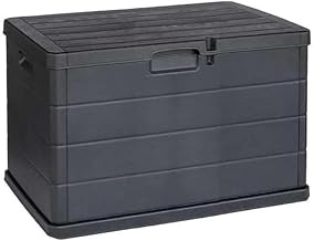 INTEC - Outdoor Storage Box 170L - Anthracite Garden Chest Dimensions 78L x 55W x 52H cm - Resin - Carry Handles