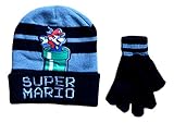Super Mario Boys Beanie Hat and Gloves Set