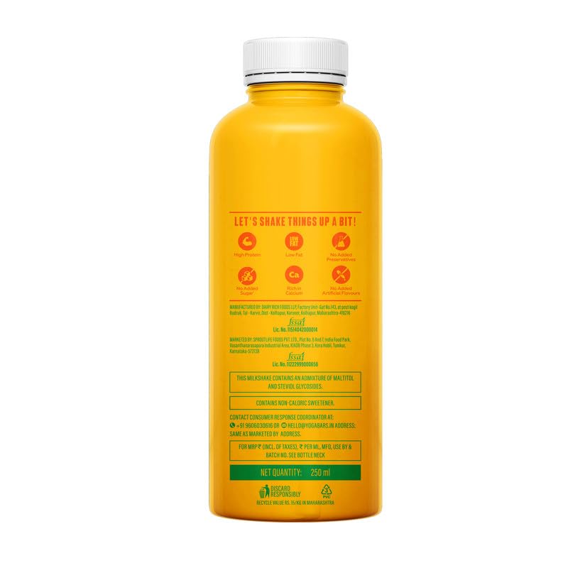 Image of Yogabar 26g Protein Shake | Goodness of Protein & Premium Mango | 26g Protein Milkshake with No Added Sugar | Ideal for Early Mornings, Pre & Post Workouts Energy Drink (250ml)